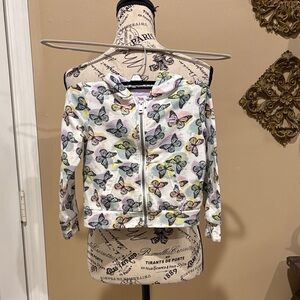 LEVIS Butterfly print long sleeve zipper front hoodie jacket Sz 3T